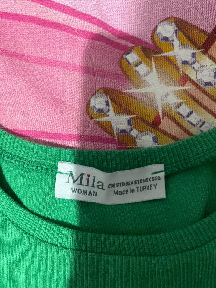 Yeşil Kısa Kollu Mini Elbise - Görsel 3