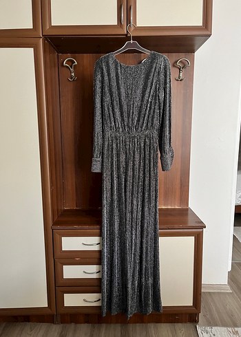 Gri Pilili Uzun Kollu Şık Tulum