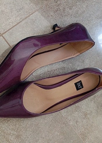 Mor Rugan Stiletto Topuklu Kadın Ayakkabı