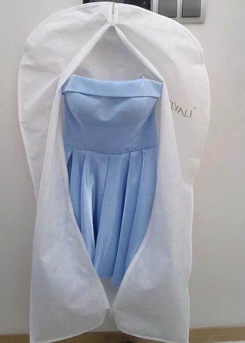 Mavi saten mezuniyet elbisesi (Düşünenler için fiyat konuşulur.) - Görsel 5