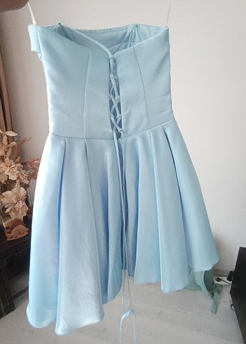 Mavi saten mezuniyet elbisesi (Düşünenler için fiyat konuşulur.) - Görsel 3