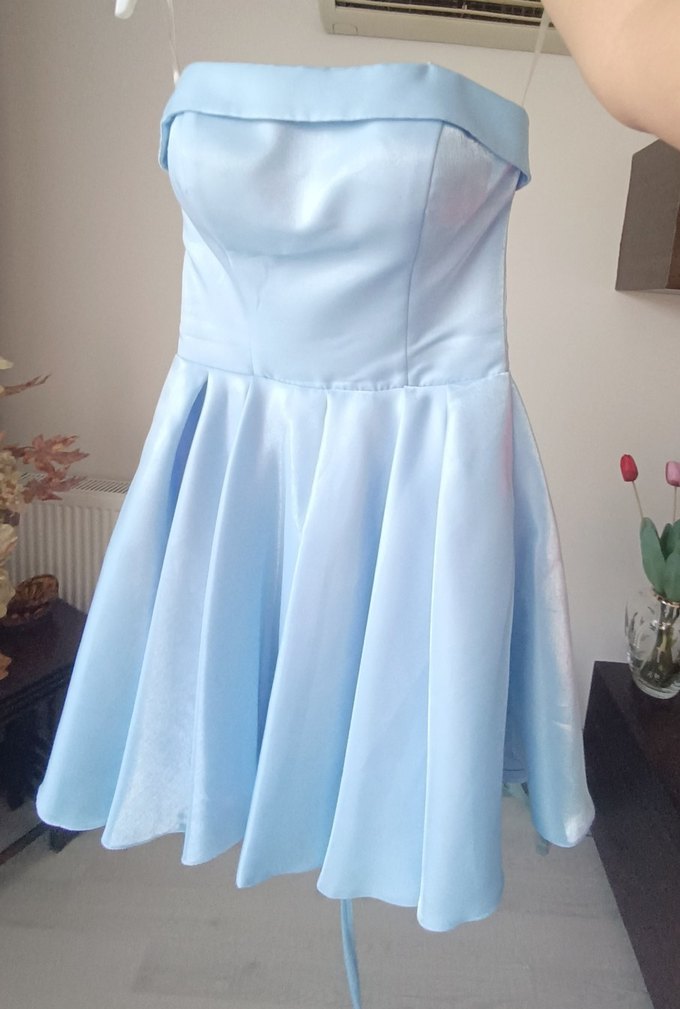 Mavi saten mezuniyet elbisesi (Düşünenler için fiyat konuşulur.) - Görsel 2
