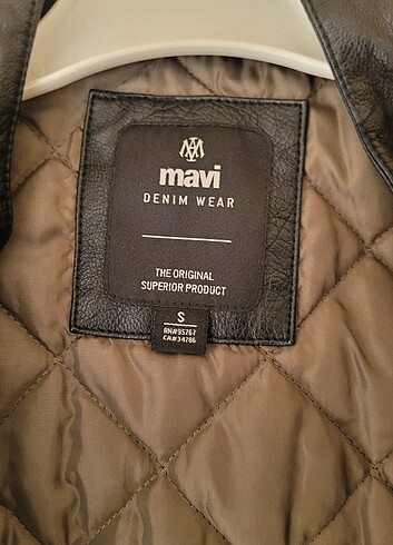 S Beden Mavi Suni Deri Ceket - Görsel 4