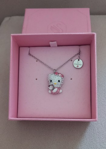 Beden pembe Renk Swarovski Hello Kitty Kolye
