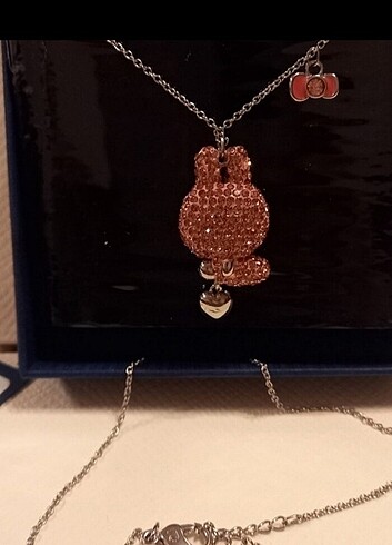 Beden pembe Renk Swarovski Tavşan Rabbit Hello Kitty Kolye