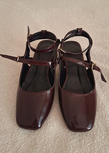 Bordo Tokalı Stiletto Kadın Babet