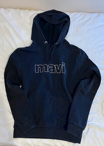 Mavi Siyah Kapüşonlu Fermuarlı Sweatshirt - Görsel 2