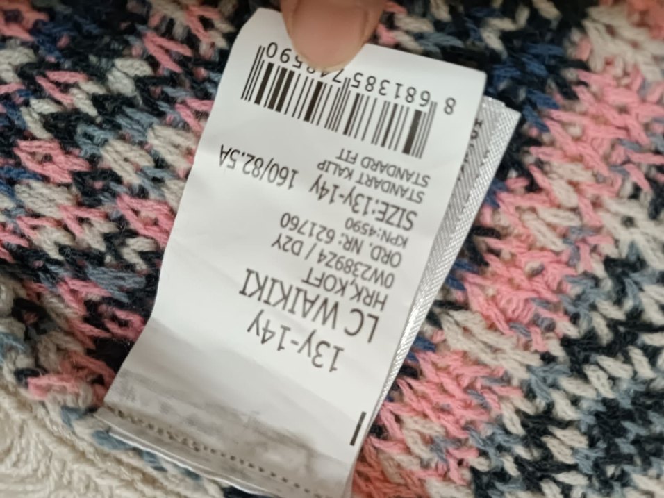 Kız Çocuk Bohem Nakışlı Örgü Panço - Görsel 3