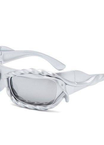 Chrome Y2k Gümüş Unisex Gözlük - Görsel 4