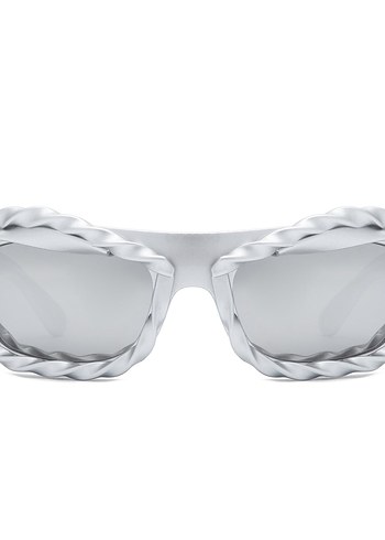 Chrome Y2k Gümüş Unisex Gözlük - Görsel 3