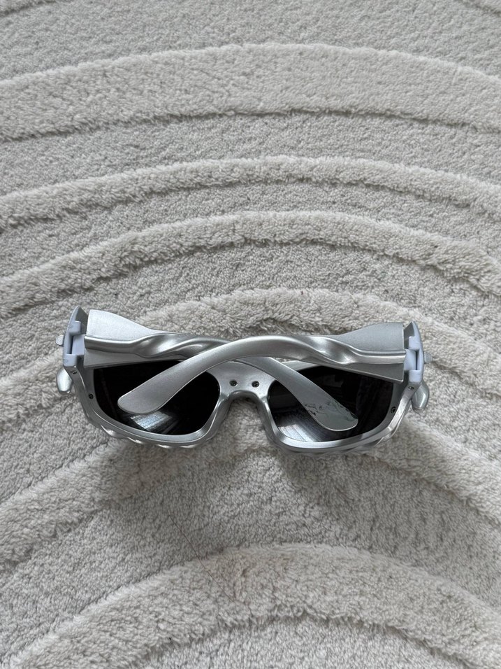 Chrome Y2k Gümüş Unisex Gözlük - Görsel 2