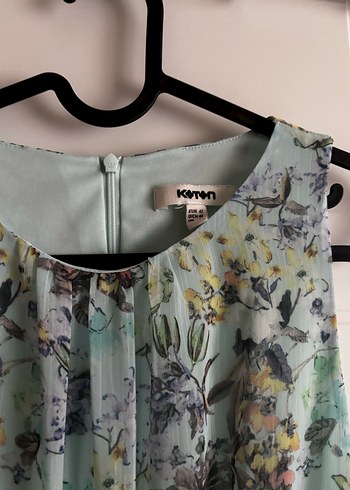 Fırfırlı Turkuaz Bohem Uzun Elbise - Görsel 3