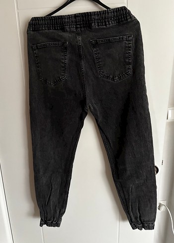 Erkek Siyah Bol Kesim Kot Pantolon - Görsel 3