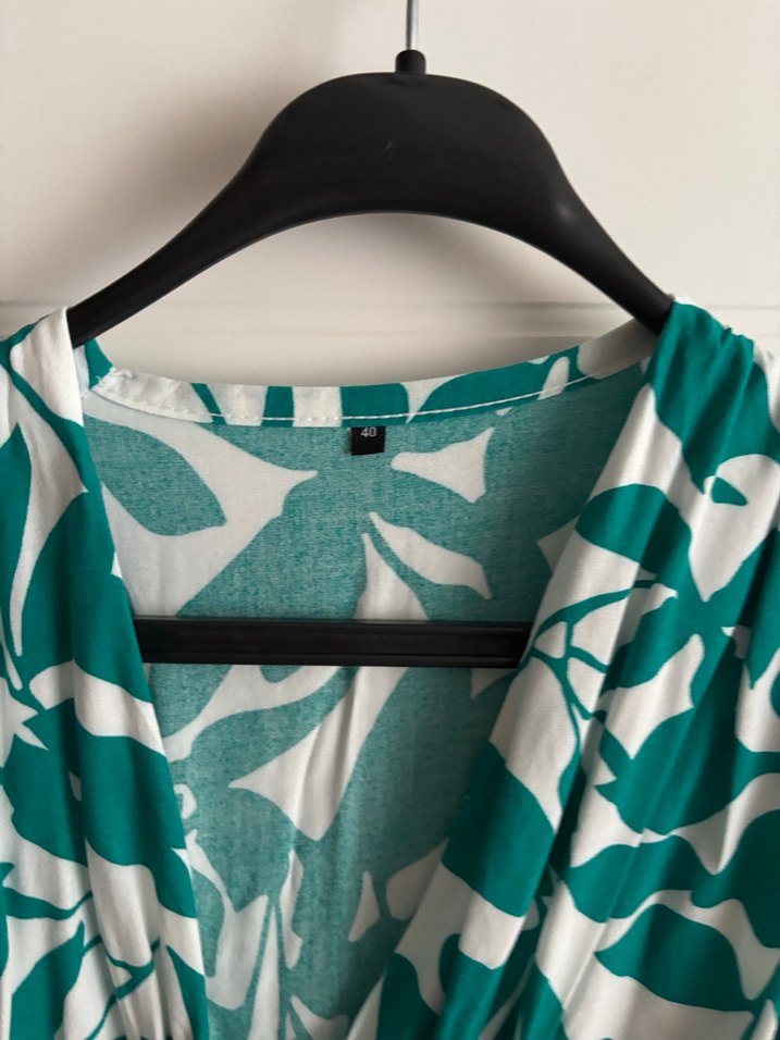 Yeşil Desenli Bohem Uzun Elbise - Görsel 3