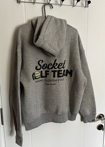 Gri Kapüşonlu Fermuarlı Kadın Sweatshirt