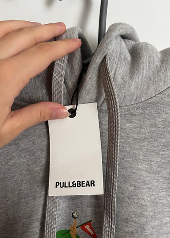m Beden Gri Kapüşonlu Fermuarlı Kadın Sweatshirt