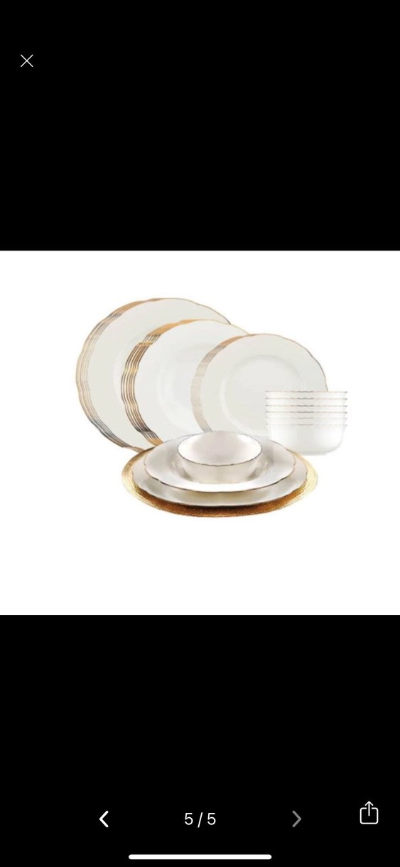 Gri Kenarlı Beyaz Yemek Tabağı ve Kasesi - Görsel 3