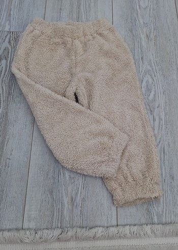 Bej Tüylü Bol Kesim Pantolon eşofman