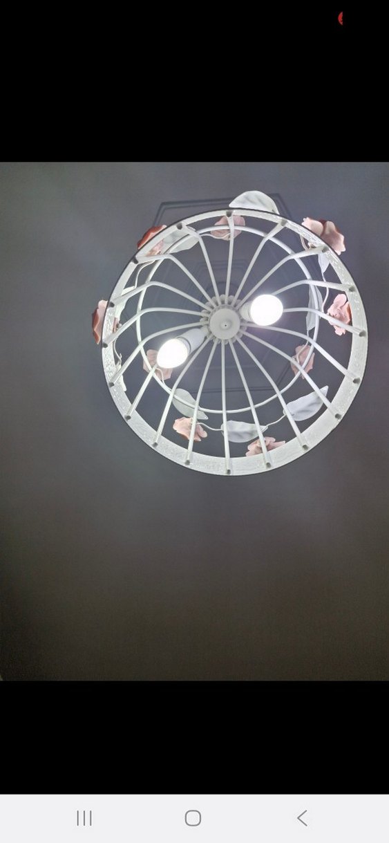 Çiçek Detaylı Beyaz avize - Görsel 3