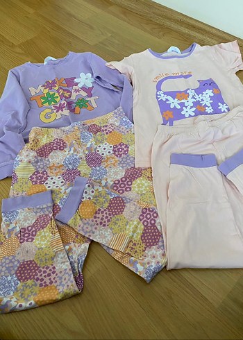 Penti Çiçek Desenli Kız Çocuk Kısa Kollu Pamuklu Pijama