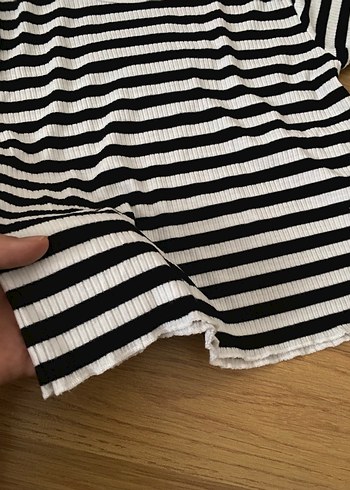 Çizgili Pamuklu Koton tshirt - Görsel 3