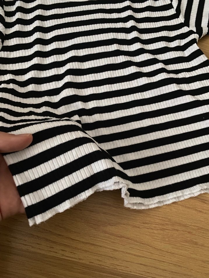 Çizgili Pamuklu Koton tshirt - Görsel 3