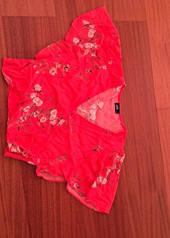 Zara Kısa, V Yaka, Renkli Bohem Kadın Bluz