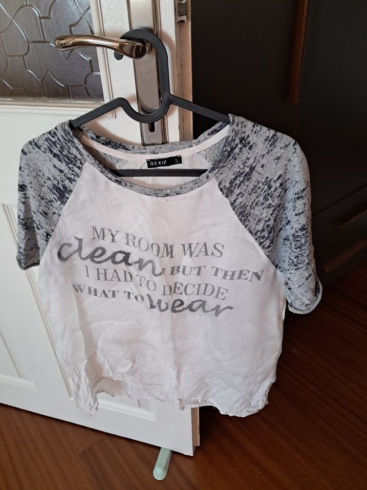 Dantel Detaylı Gri Kadın Tişört - Görsel 2