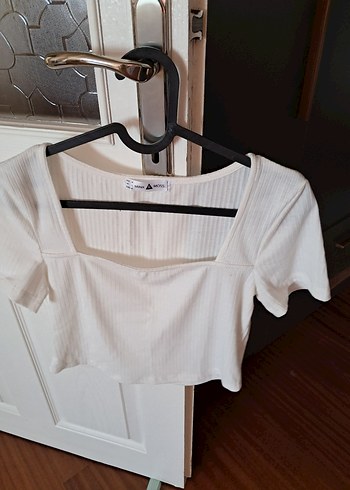 Beyaz Kadın Kısa Crop Top - Görsel 2