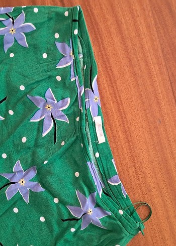 Yeşil Çiçek Desenli Uzun Bohem Etek - Görsel 2