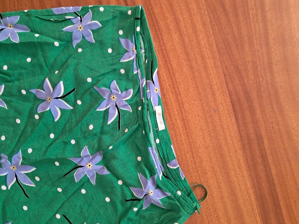 Yeşil Çiçek Desenli Uzun Bohem Etek - Görsel 2