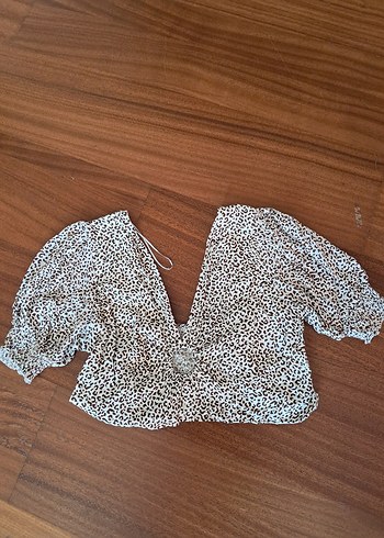 Leopar Desenli V Yaka Kadın Bluz - Görsel 2