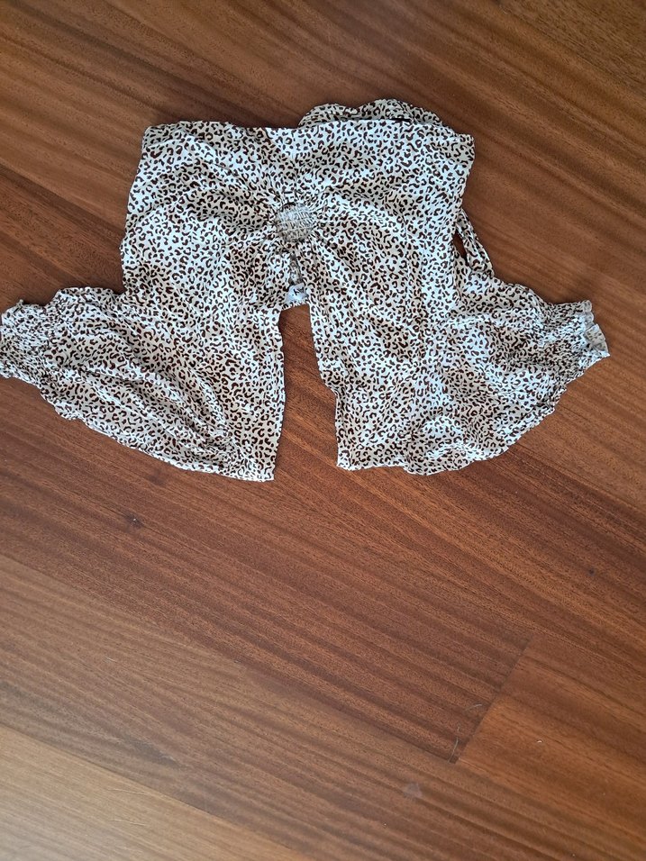 Leopar Desenli V Yaka Kadın Bluz - Görsel 3