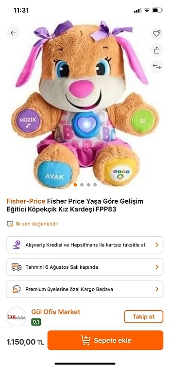 Fisher Price Eğitici köpekçik