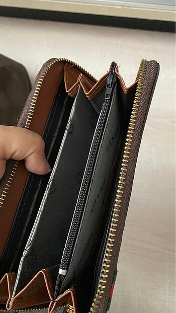 Beden kahverengi Renk Gucci desen cüzdan