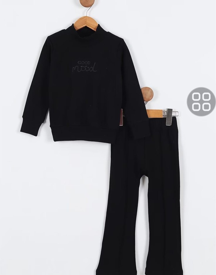 Kahverengi Bebek Kız Uzun Kollu Takım - Görsel 2