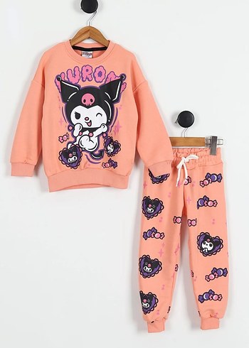 Pembe Baskılı Uzun Kollu Bebek Kız Takımı - Görsel 4