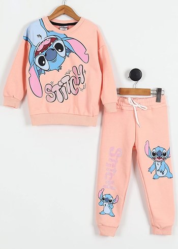 Pembe Baskılı Uzun Kollu Bebek Kız Takımı - Görsel 3