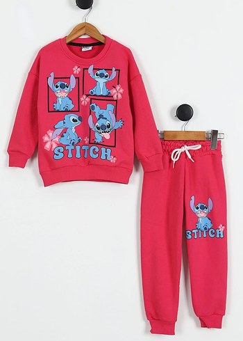 Pembe Baskılı Uzun Kollu Bebek Kız Takımı - Görsel 2