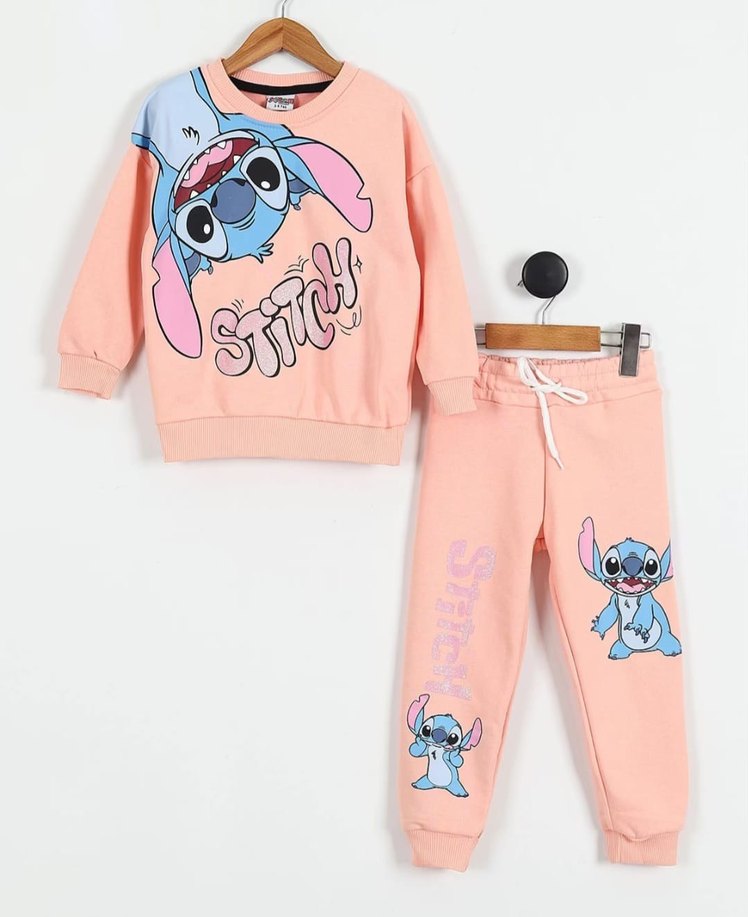 Pembe Baskılı Uzun Kollu Bebek Kız Takımı - Görsel 3