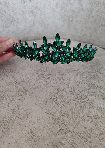 GELİN NİŞAN KINA SÖZ YEŞİL TAŞLI TAÇ - Görsel 4