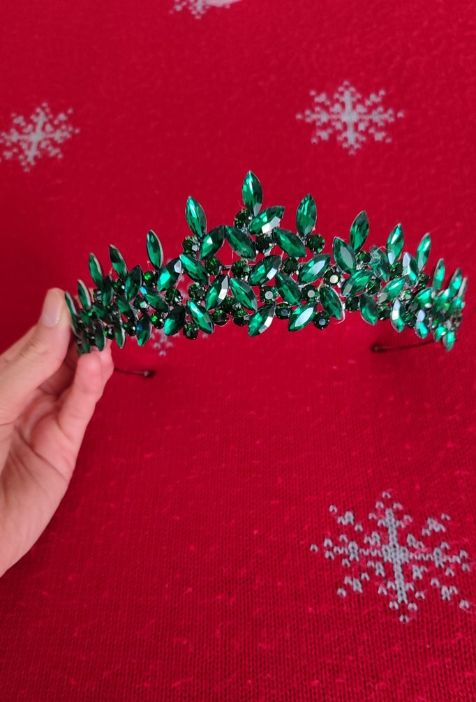 GELİN NİŞAN KINA SÖZ YEŞİL TAŞLI TAÇ - Görsel 3