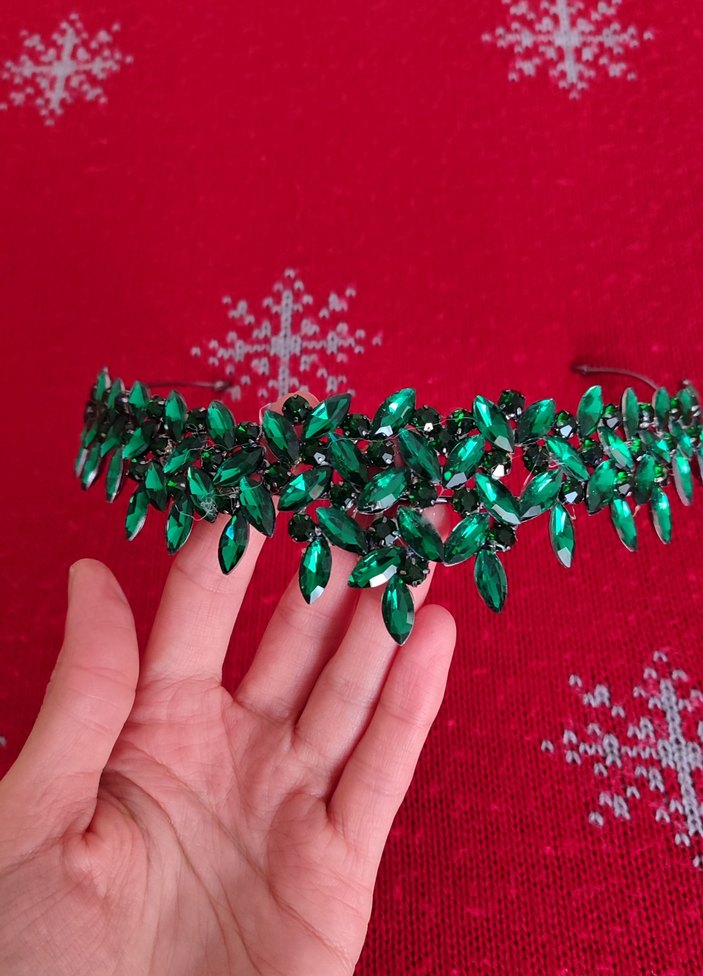 GELİN NİŞAN KINA SÖZ YEŞİL TAŞLI TAÇ - Görsel 5