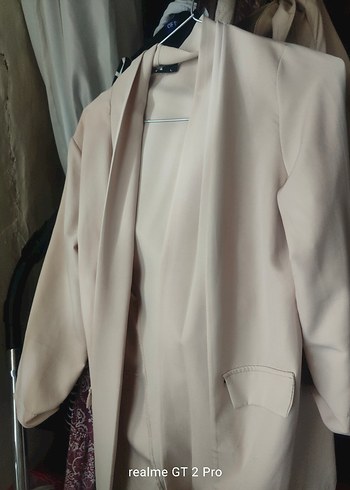 Diğer Bej Uzun Kollu Kadın Blazer Ceket