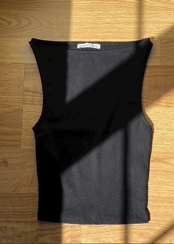 Siyah Kolsuz Fitted Kadın Atlet