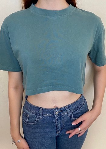 Mavi Denim Crop Tişört