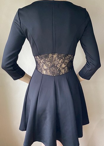 Kadın Siyah Midi Fırfırlı Elbise - Görsel 3