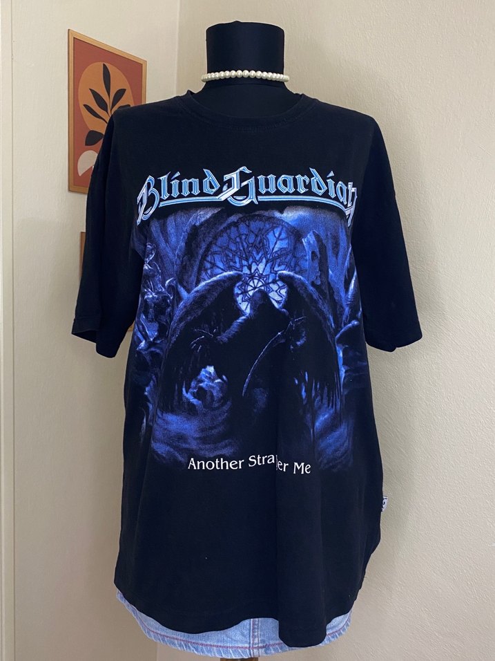 Lacivert Baskılı Kısa Kollu Oversize Tişört - Görsel 2