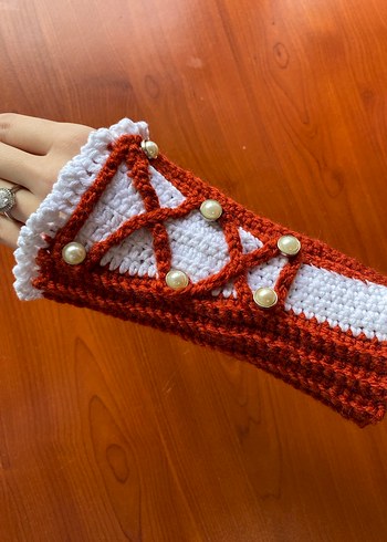 Renkli Bohem Örgü Kadın Eldiveni - Görsel 4