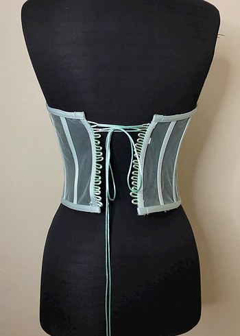 İşlemeli Mini Straplez Büstiyer - Görsel 6